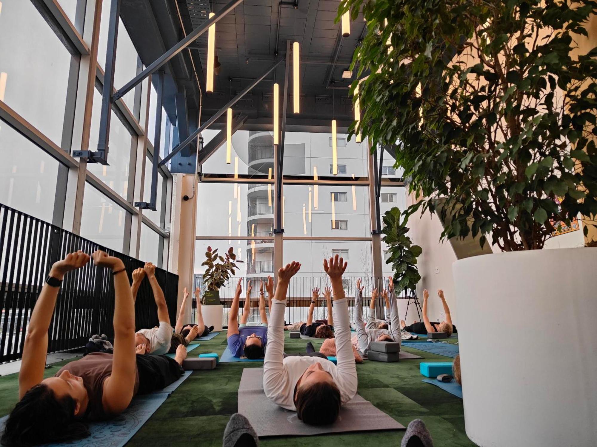 Lylo Auckland Hotel Dış mekan fotoğraf A yoga class at the Googleplex